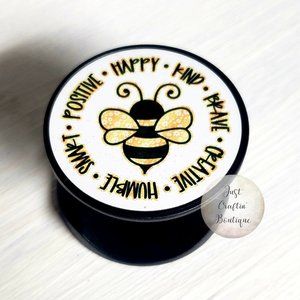 Bee Phone Grip // Happy / Kind / Creative // Ready To Go